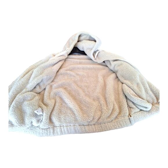 Cozy Sherpa Fleece Full Zip Hoodie Jacket Coat Oversized M Lou and Grey for Loft - Picture 8 of 10